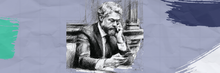 Estate planning attorney checking their Google Business Profile on a smartphone